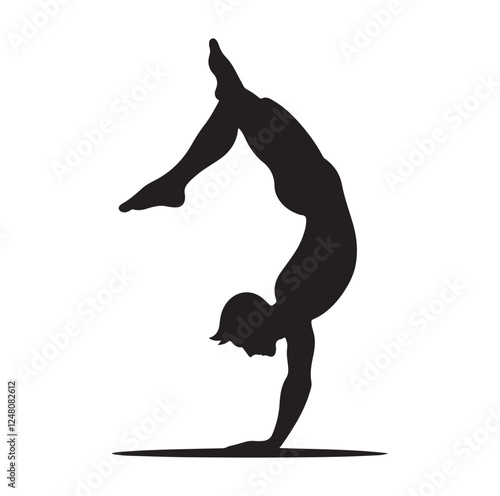 male doing a somersault  silhouette vector illustration