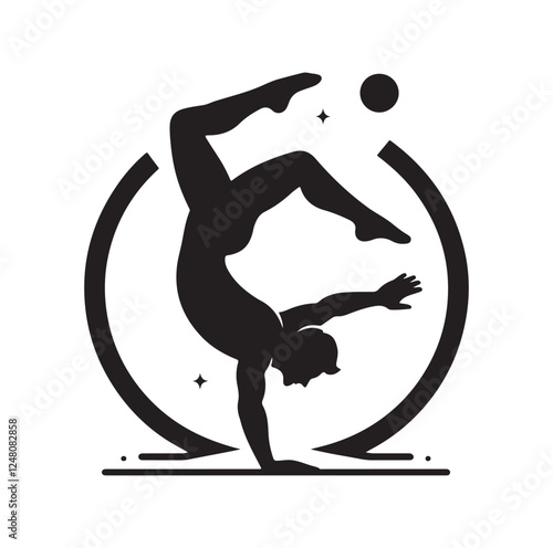 male doing a somersault  silhouette vector illustration