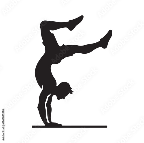 male doing a somersault  silhouette vector illustration