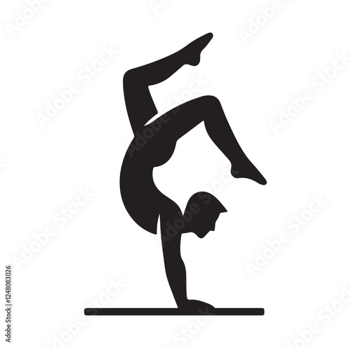 male doing a somersault  silhouette vector illustration
