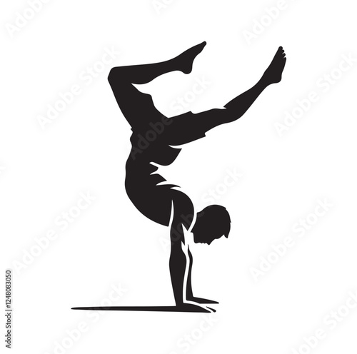 male doing a somersault  silhouette vector illustration
