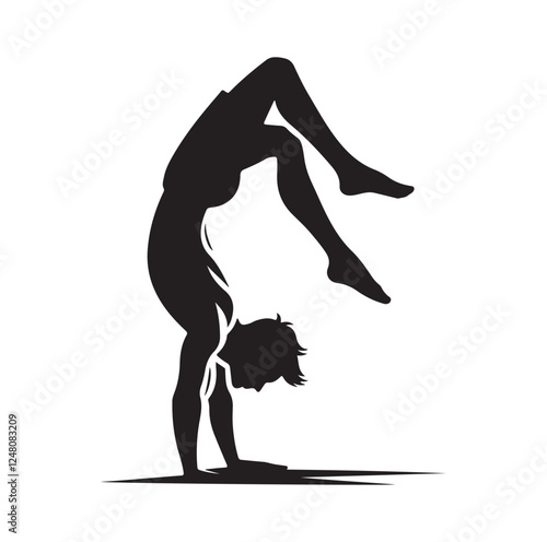male doing a somersault  silhouette vector illustration
