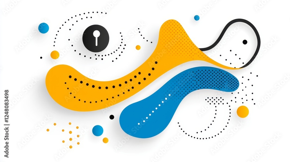 Abstract Dynamic Flowing Shapes Design Keyhole Concept Digital Art Abstract Dynamic Flowing Shapes Design Keyhole Concept Digital Art