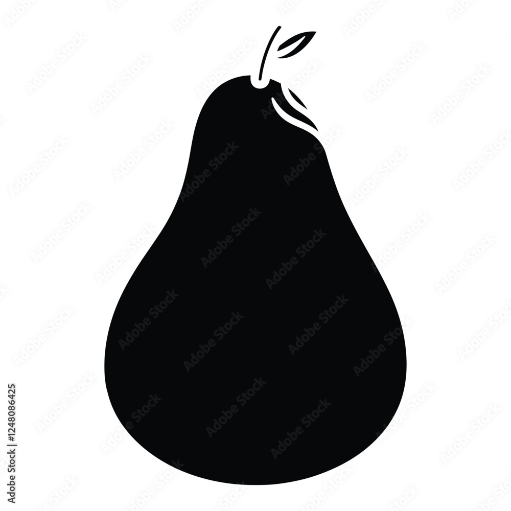 pear fruit silhouette vector illustration pear fruit silhouette vector illustration