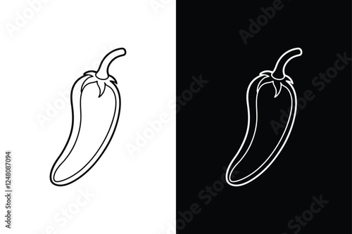 Spicy Chili Pepper Glyph line Icon Ideal for Culinary Projects