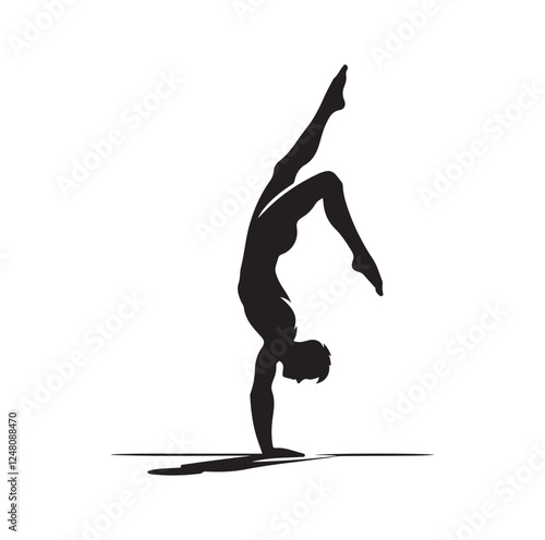 male doing a somersault  silhouette vector illustration
