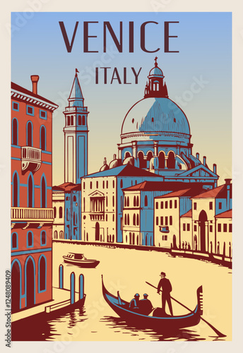 Venice. Travel or post card template.