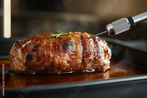 Perfectly Roasted Meat with a Thermometer photo