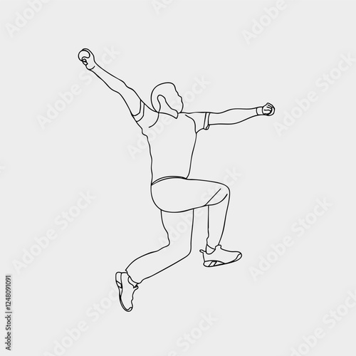 Dynamic One-Line Sketch: Illustration of Legendary Fast Bowler in Action. Cricket bowling drawing in line art Bowler illustration and vector. Bowler bowling in cricket championship sports. Line Art.