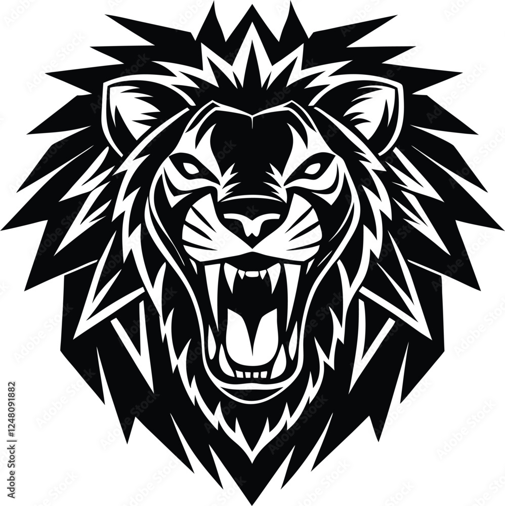 Obraz premium lion head vector illustration
