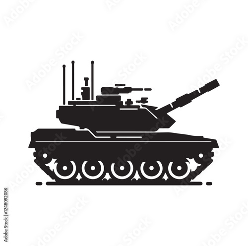 Army tank  silhouette vector illustration