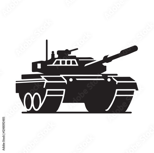 Army tank  silhouette vector illustration