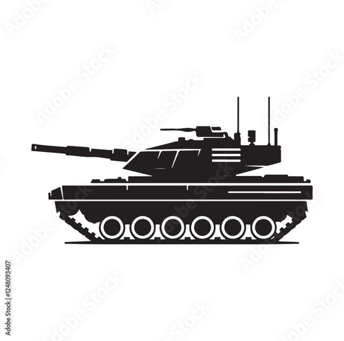 Army tank  silhouette vector illustration