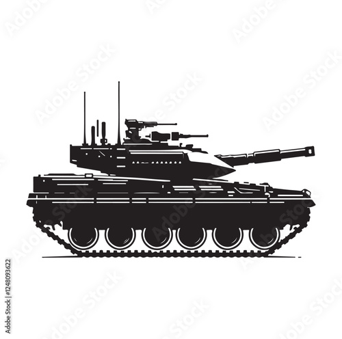 Army tank  silhouette vector illustration