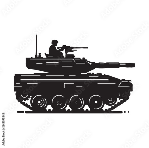 Army tank  silhouette vector illustration