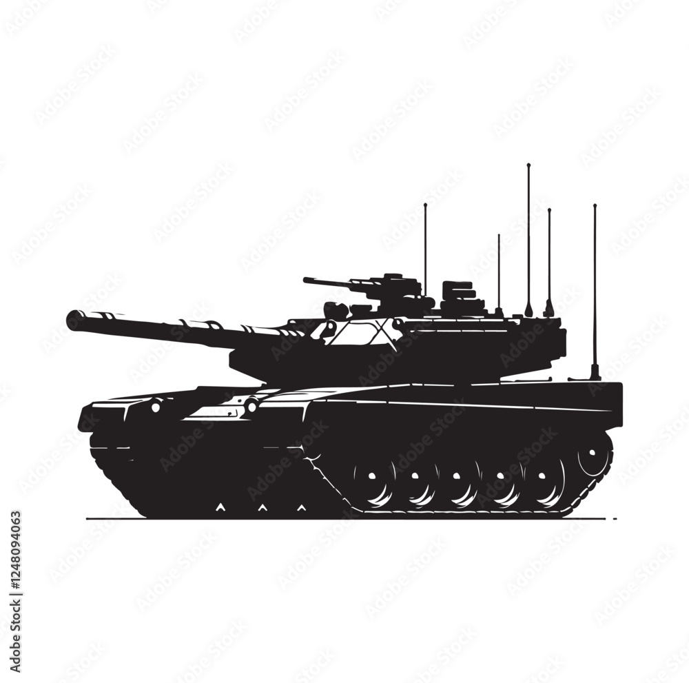 Army tank silhouette vector illustration Army tank silhouette vector illustration