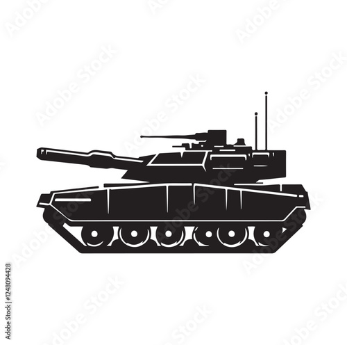Army tank  silhouette vector illustration