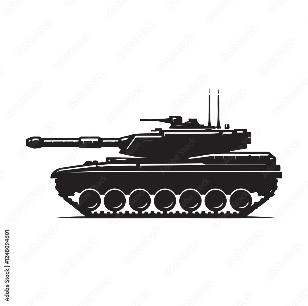 Army tank silhouette vector illustration Army tank silhouette vector illustration
