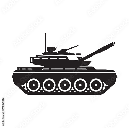 Army tank  silhouette vector illustration