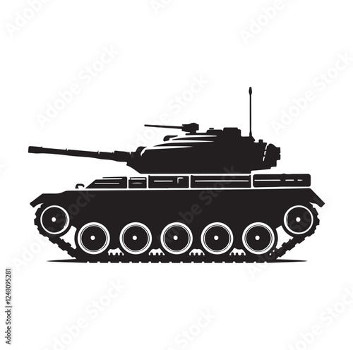 Army tank  silhouette vector illustration