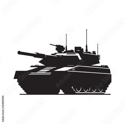Army tank  silhouette vector illustration