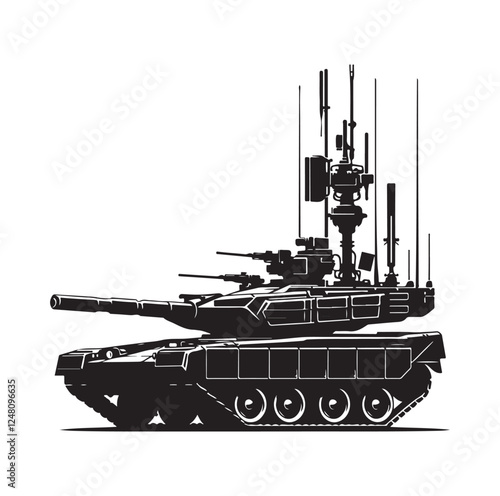 Army tank  silhouette vector illustration