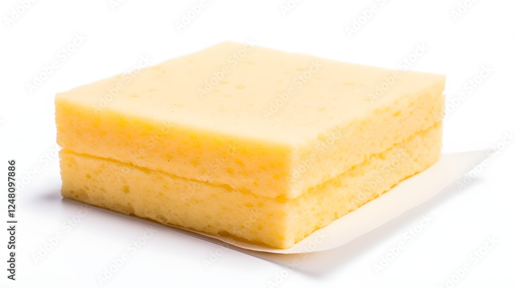 A brand new pure white cellulose sponge with a fresh clean appearance resting on a smooth minimalist white surface This image showcases the natural texture and absorbent qualities of the sustainable A brand new pure white cellulose sponge with a fresh clean appearance resting on a smooth minimalist white surface This image showcases the natural texture and absorbent qualities of the sustainable