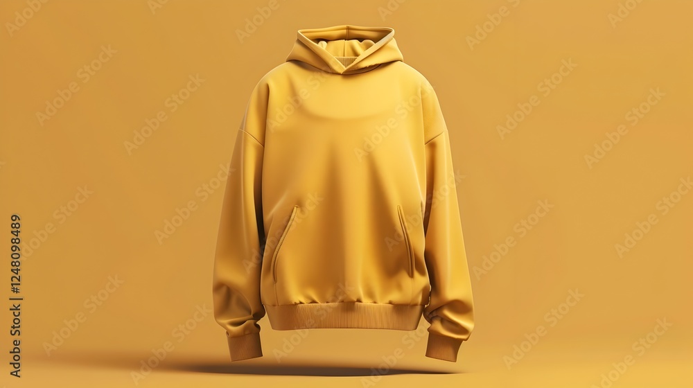 3D Rendered Blank Oversized Hoodie with Mock Neck and Side Slits 3D Rendered Blank Oversized Hoodie with Mock Neck and Side Slits