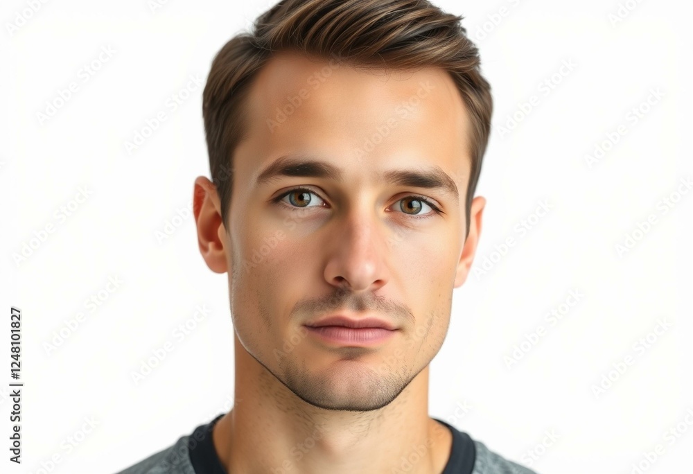 Photorealistic male portrait with neutral expression Photorealistic male portrait with neutral expression