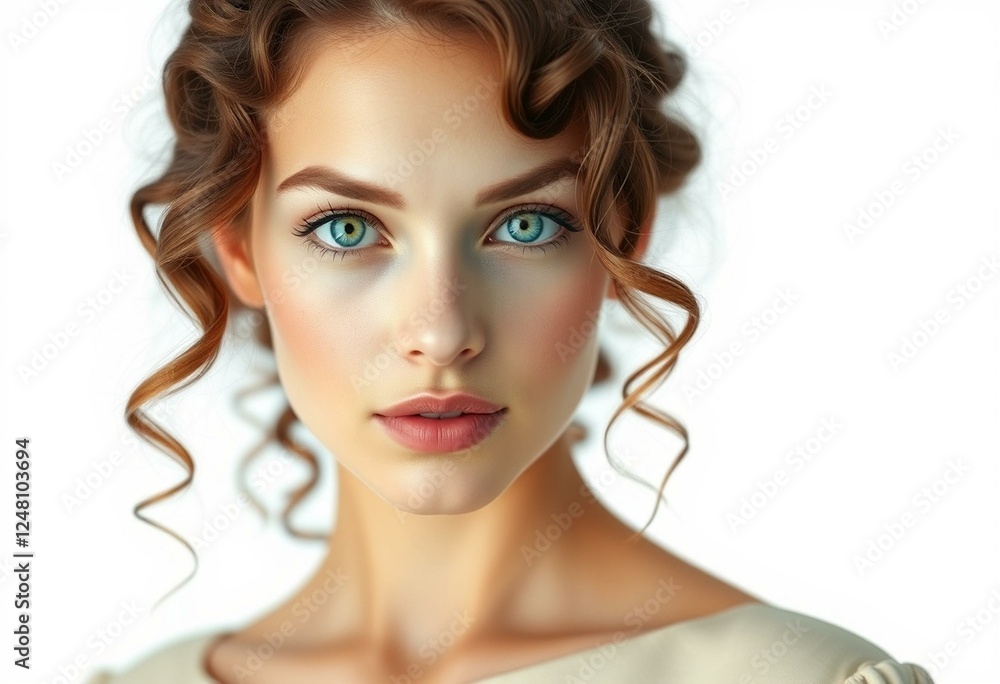 Obraz premium Female portrait on white background