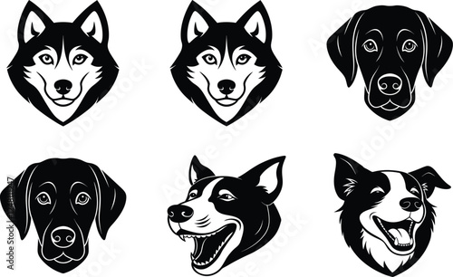 set of dogs vector illustration