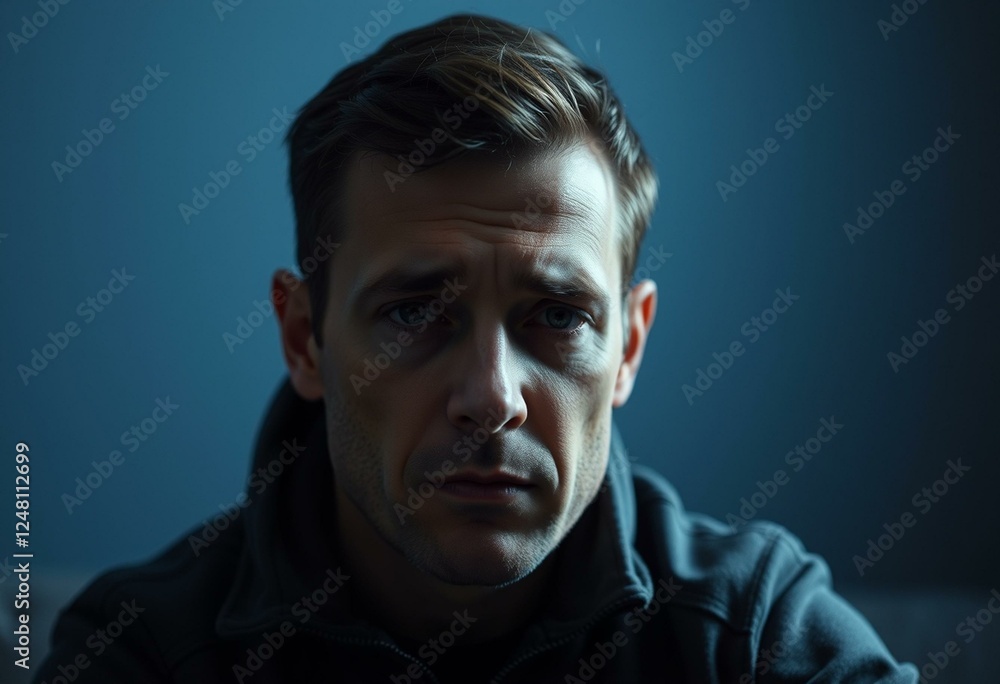 Tired male with circles around eyes Tired male with circles around eyes