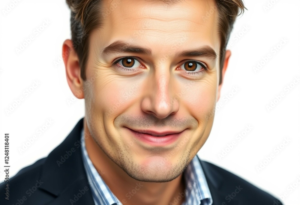 Fototapeta premium Half-length male portrait on white background