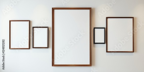 Empty picture frames on a wall  ready for your artwork