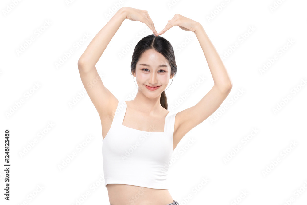 Young Asian woman with healthy and perfect skin on transparent background, PNG file format. Young Asian woman with healthy and perfect skin on transparent background, PNG file format.