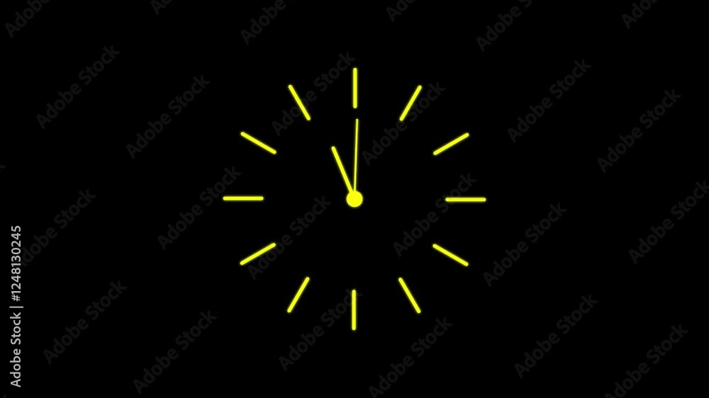Abstract analog clock icon animation. Abstract analog clock icon animation.