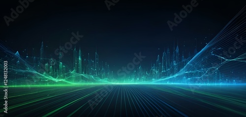 Blue green background image, future, light, nature, banner texture