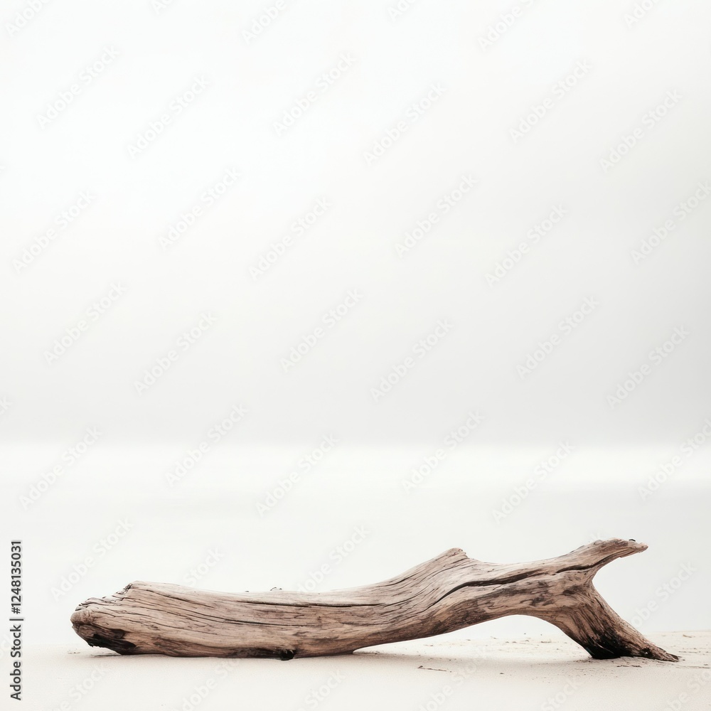 Curved Weathered Wooden Branch Nature on white background Curved Weathered Wooden Branch Nature on white background