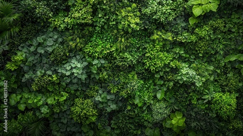 Wallpaper Mural Lush green vertical garden wall background Torontodigital.ca