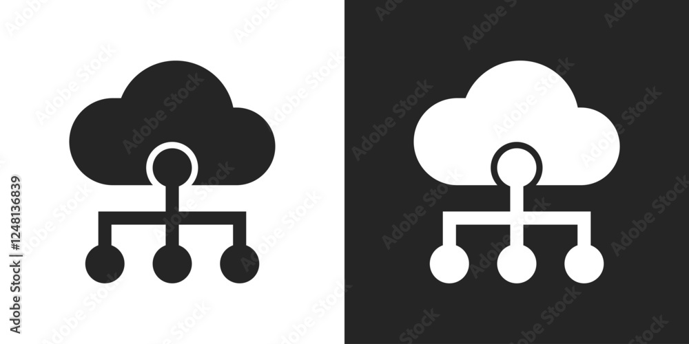Obraz premium Cloud computer hosting icon vector design