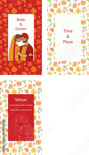 A lavish punjabi wedding invitation instagram story, combining traditional elements with a modern touch.