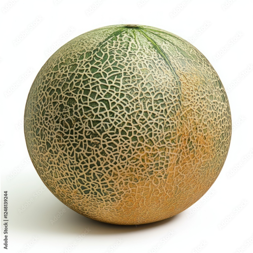 Fresh Ripe Green Cantaloupe Melon food on white background Fresh Ripe Green Cantaloupe Melon food on white background