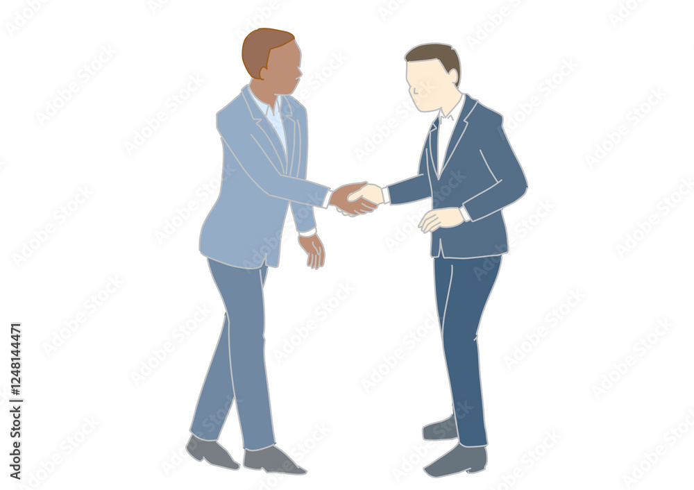 ビジネスパーソン　握手をする