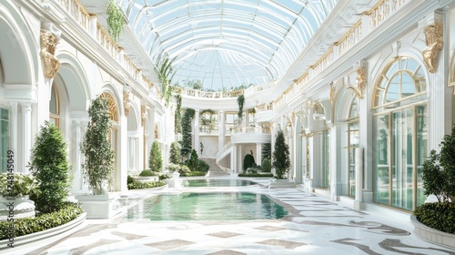Wallpaper Mural Majestic Atrium with Natural Light and Serene Water Features Torontodigital.ca