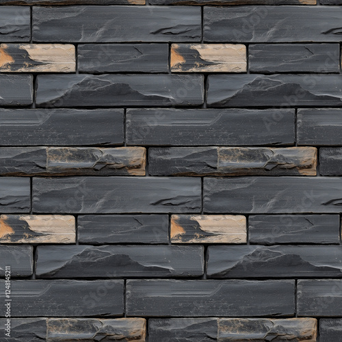 black brick wall seamless texture as background or wallpaper for inserting text