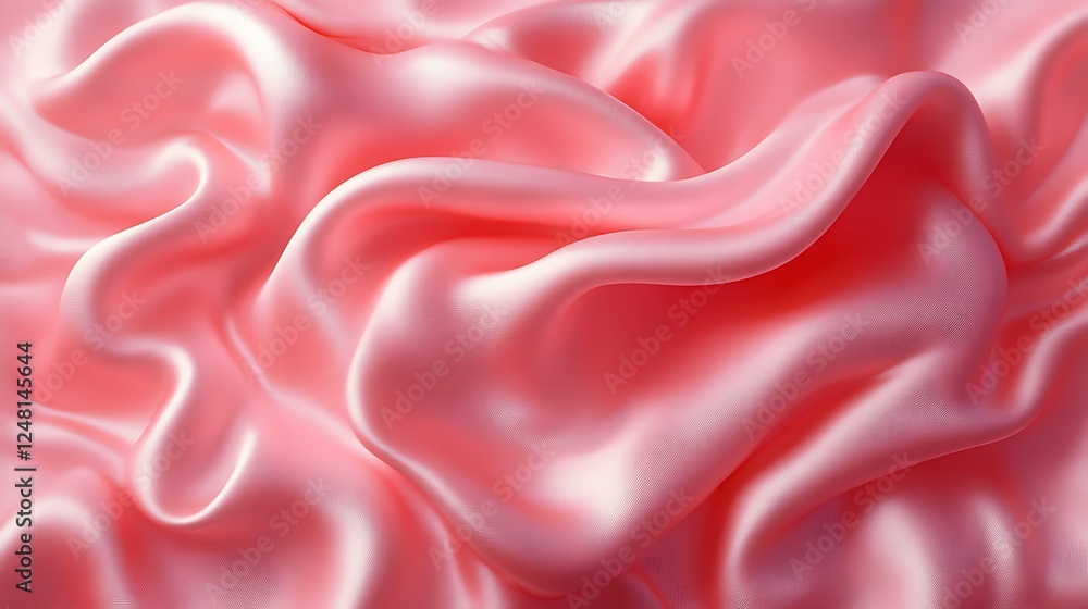 Obraz premium Draped Pink Silk Fabric Soft Texture Background