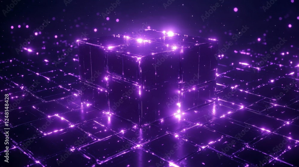 Abstract Purple Energy Burst Glowing Particle Background Digital Art Abstract Purple Energy Burst Glowing Particle Background Digital Art