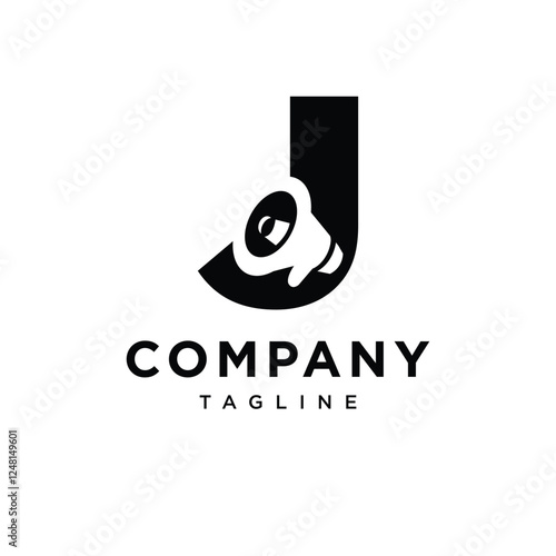 Letter J Megaphone Logo Icon Vector