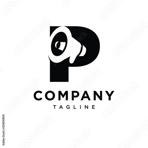 Letter P Megaphone Logo Icon Vector