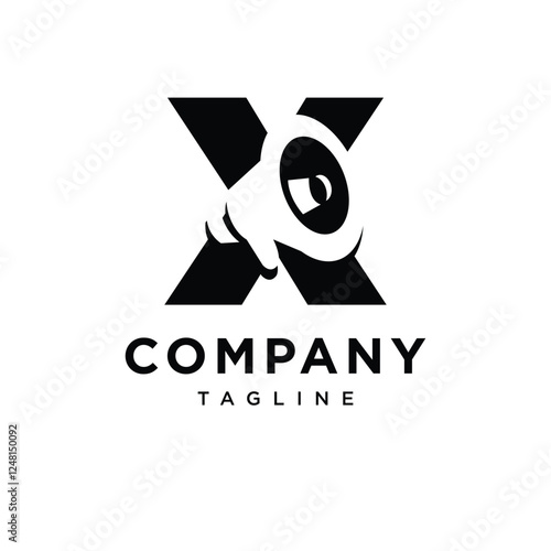 Letter X Megaphone Logo Icon Vector